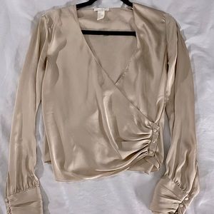 Satin long sleeve top
